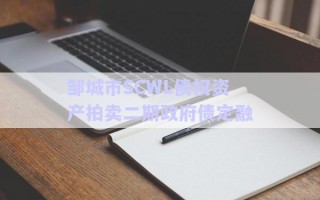 鄒城市SCWL債權(quán)資產(chǎn)拍賣二期政府債定融 鄒城市SCWL債權(quán)資產(chǎn)拍賣二期政府債定融