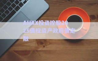 AHXX投資控股2025債權(quán)資產(chǎn)政府債定融