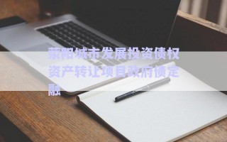 滎陽城市發(fā)展投資債權資產轉讓項目政府債定融